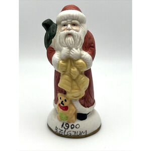 Vtg Hand Painted Porcelain Santas from Around the World Replacement Belgium 1900